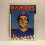 #48T Pete Incaviglia Texas Rangers 1986 Topps Baseball Card HF