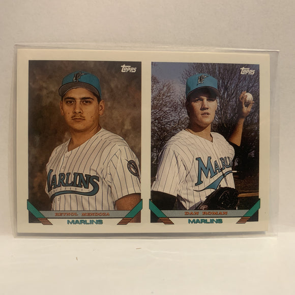 #782 Dan Roman Reynol Mendoza Future Stars Florida Marlins 1993 Topps  Baseball Card HF