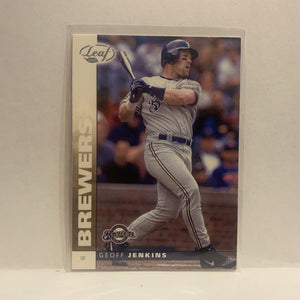 #122 Geoff Jenkins Milwaukee Brewers 2002 Donruss Leaf Baseball Card HF