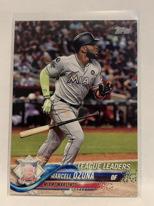 #291 Marcell Ozuna League Leaders Atlanta Braves 2018 Topps Series One  Baseball Card MLB