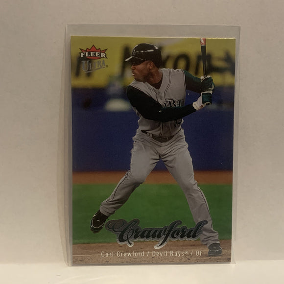 #176 Carl Crawford Tampa Bay Devil Rays 2007 Fleer Ultra Baseball Card HJ