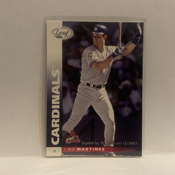 #131 Tino Martinez St Louis Cardinals 2002 Donruss Leaf Baseball Card HJ