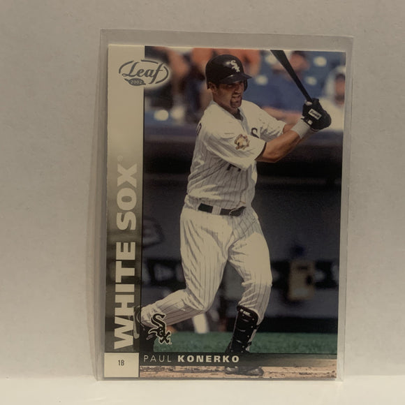 #13 Paul Konerko Chicago White Sox 2002 Donruss Leaf Baseball Card HK