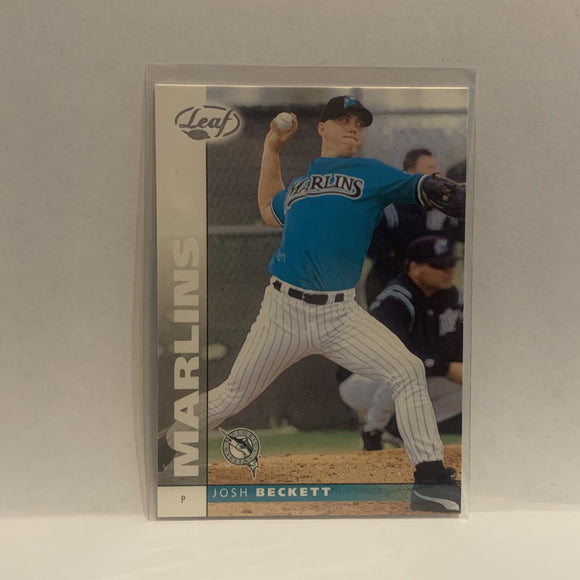 #26 Josh Beckett Florida Marlins 2002 Donruss Leaf Baseball Card HK