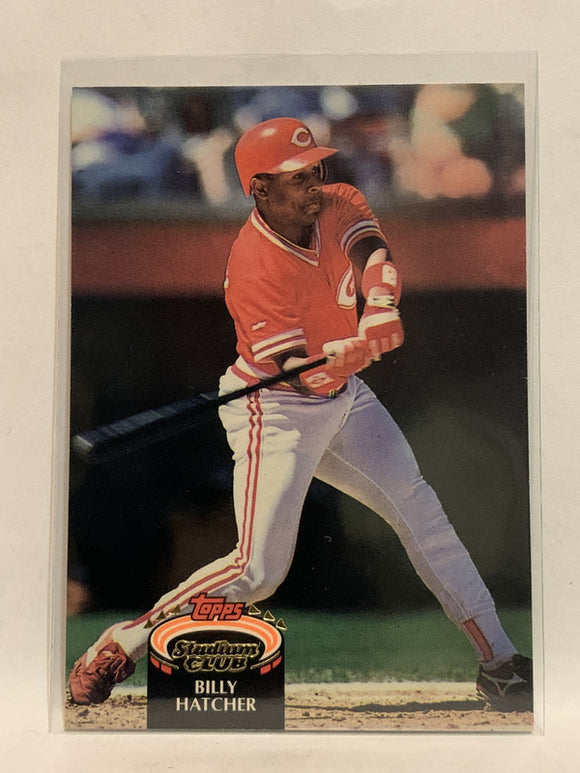 #363 Billy Hatcher Cincinnati Reds 1992 Topps Stadium Club Baseball Card