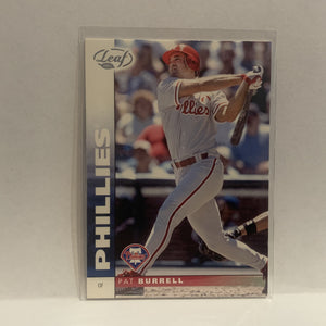 #40 Pat Burrell Philadelphia Phillies 2002 Donruss Leaf Baseball Card HL