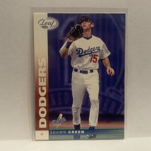 #29 Shawn Green Los Angeles Dodgers 2002 Donruss Leaf Baseball Card HL