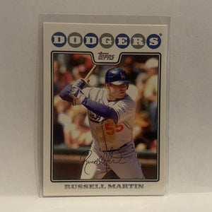 #190 Russell Martin Los Angeles Dodgers 2008 Topps Baseball Card HM