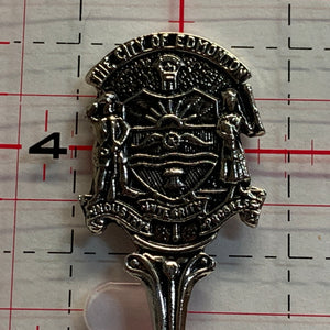 The City of Edmonton Coat of Arms Motto NU Souvenir Spoon